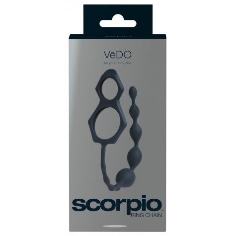 Эрекционные кольца с анальной цепочкой VeDO Scorpio